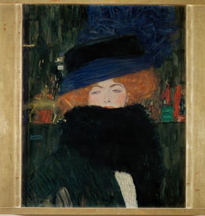 Lady with Hat and Feather Boa by Gustav Klimt